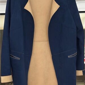 Elegant Navy and Tan Women's Blazer